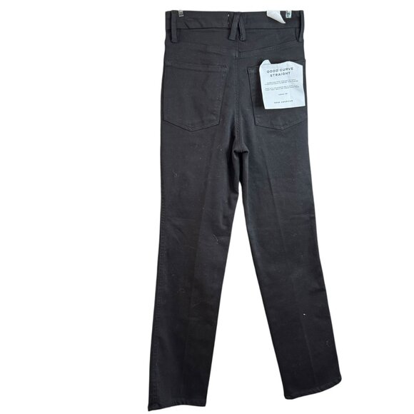 Good American Black size 30 Good American Good Curve Straight Jeans Black - Picture 3 of 8